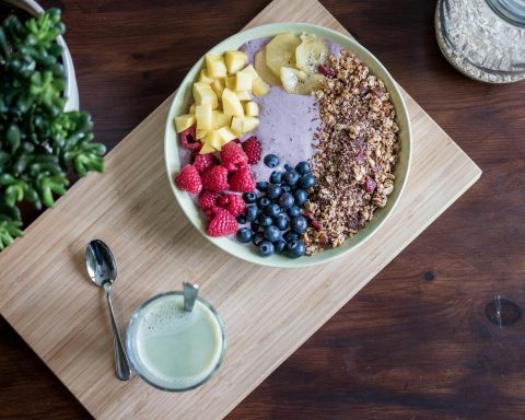 flat lay photography of fruits on plate